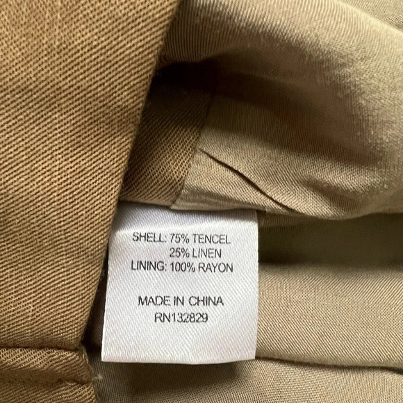 Lovers and Friends Steph Crop Top Tank Khaki Green Linen Blend Square Neck Sz XS - Picture 7 of 8